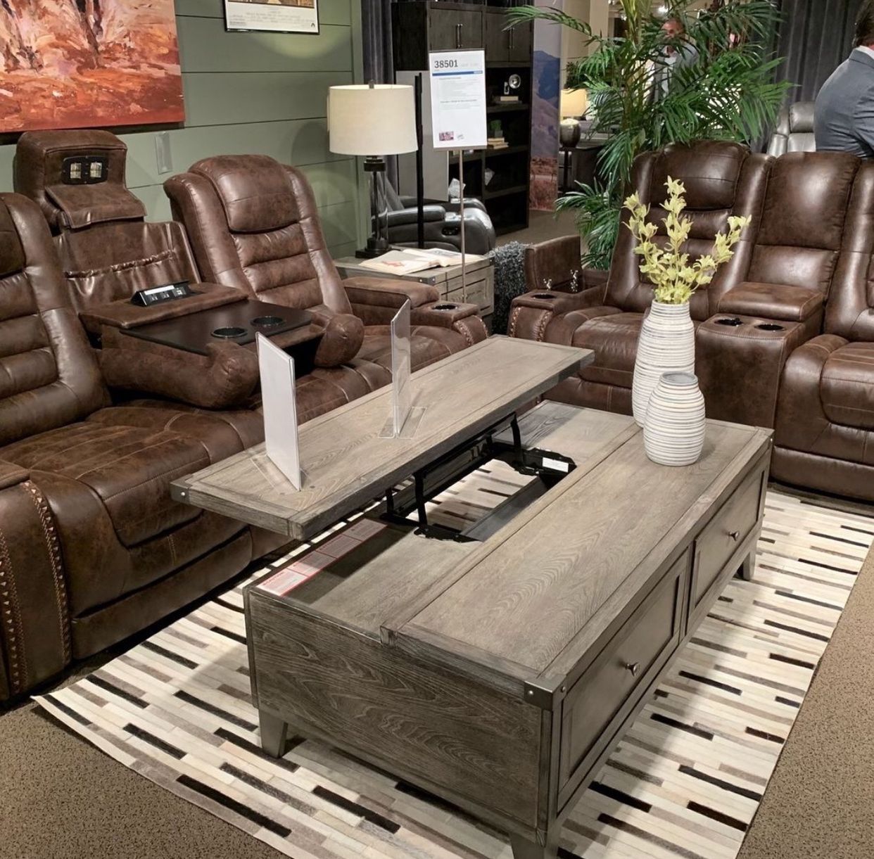 Game Zone Bark Power Reclining Living Room Set with Adjustable