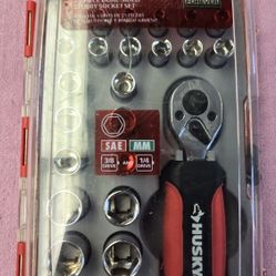 Husky 25pc Dual-Sided Stubby Socket Set 