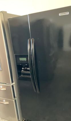 Kitchen Aid Side-by-Side Black Refrigerator
