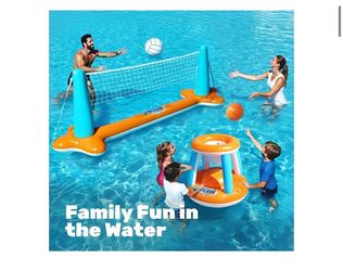 Intex floating pool volleyball and basketball and both balls