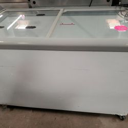 Used Excellence 51"L Chest Freezer Sliding  Glass Doors 