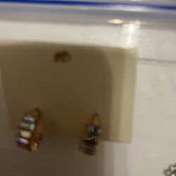 Multi Color Hoop Diamond Look Earrings Brand New