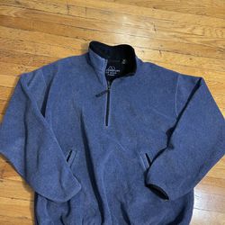 Outer sport  Blue Fleece 1/4 Zip Up Heavyweight Sweatshirt Men SZ MEDIUM