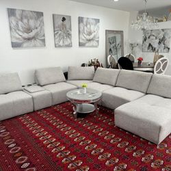 Low seat Sectional Sofa,XLarge  - Gray 