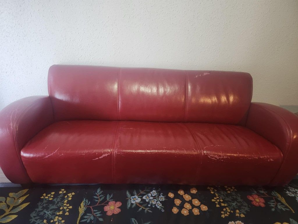 Used Plush Leather Couch