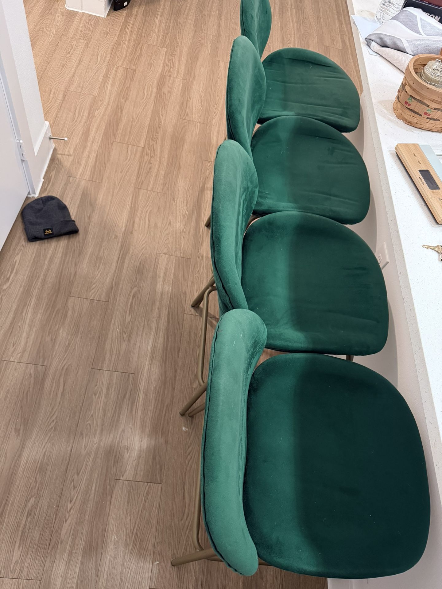 ✨ Beautiful Jade Green Bar Stools – Set of 4 ✨