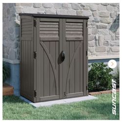 4 ft. 5 in. W x 2 ft. 7.5 in. D x 6 ft. H Large Plastic Resin Vertical Outdoor Storage Cabinet Shed in Stoney (Gray)
