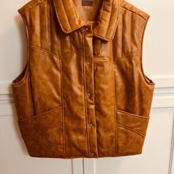 Mother The Huff and Puff Faux Leather Vest Detour Ahead
