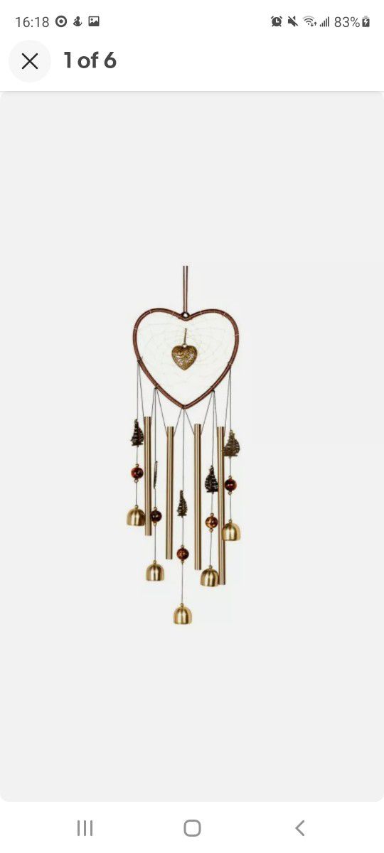 Unique Love Heart Dream Catcher Wind Chime with Sailboat and Bell for Home Decor