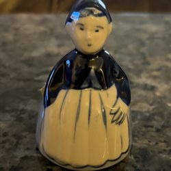 Vintage Delft Holland Porcelain Girl Bell