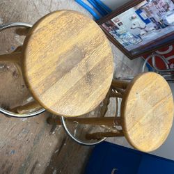 2 Used Wooden Stools