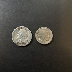 1925 Buffalo nickel & 1941 “D” Quarter 