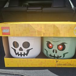 Lego Halloween Storage Heads:Ghot/Zombie