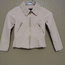 Me Jane Girls Faux Leather Jacket Lace Back Size 5 Preowned BG25 