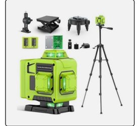 Laser Level 360 Self Leveling with Tripod,CinusLinus 4D Lazer Level,4x360° Cross Line Laser for Construction Project Renovation,Floor Tile, Laser Leve