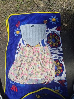 A beautiful Grey soft tub top size large, and b jewel skirt size large