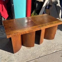 Vintage mid-century pair end tables knight stands or coffee table in the Kroehler style bentwood 