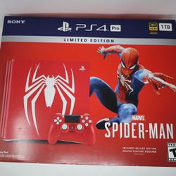 Sony PlayStation 4 Pro Limited Edition Marvel's Spider Man 1TB Red Console...