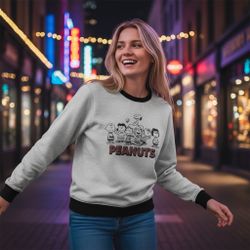 Vintage-Style Peanuts Snoopy Grey Crewneck Sweatshirt – Size L