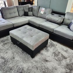 SECTIONAL WITH OTTOMAN BRAND NEW