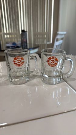 Vintage A&W Root Beer Mini Glass Mugs (Set of 2)