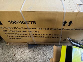 Husky 52 inch tool chest - heavy duty in matte black