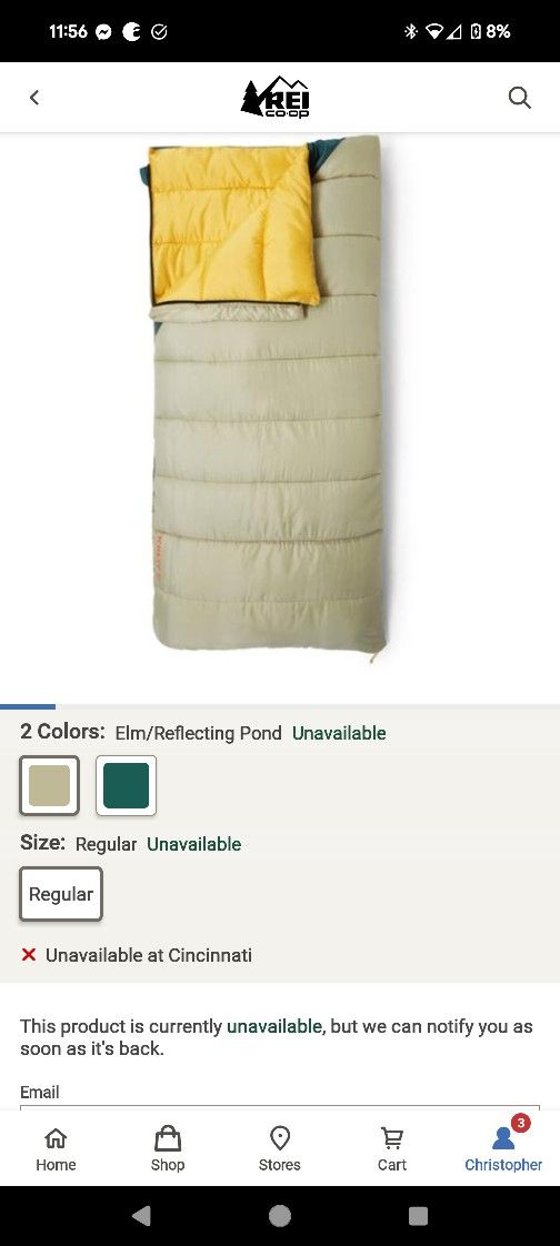 Kelty Catena 30 Sleeping Bag With REI Stuff Sack