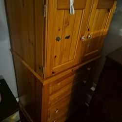 Antique Wordrobe Dresser With End Table Stand/ Dresser!!