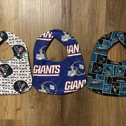 Texans, Giants, or Sharks Baby Bib
