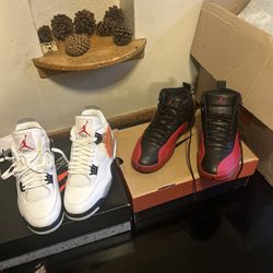 Jordan 4 White Cements & Flu Game 12’s 