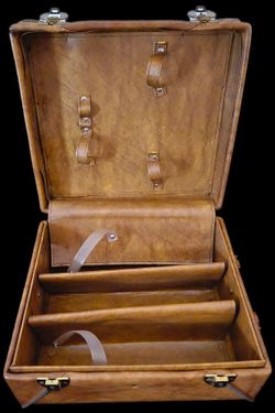 Vintage Leather Case with Interior Dividers