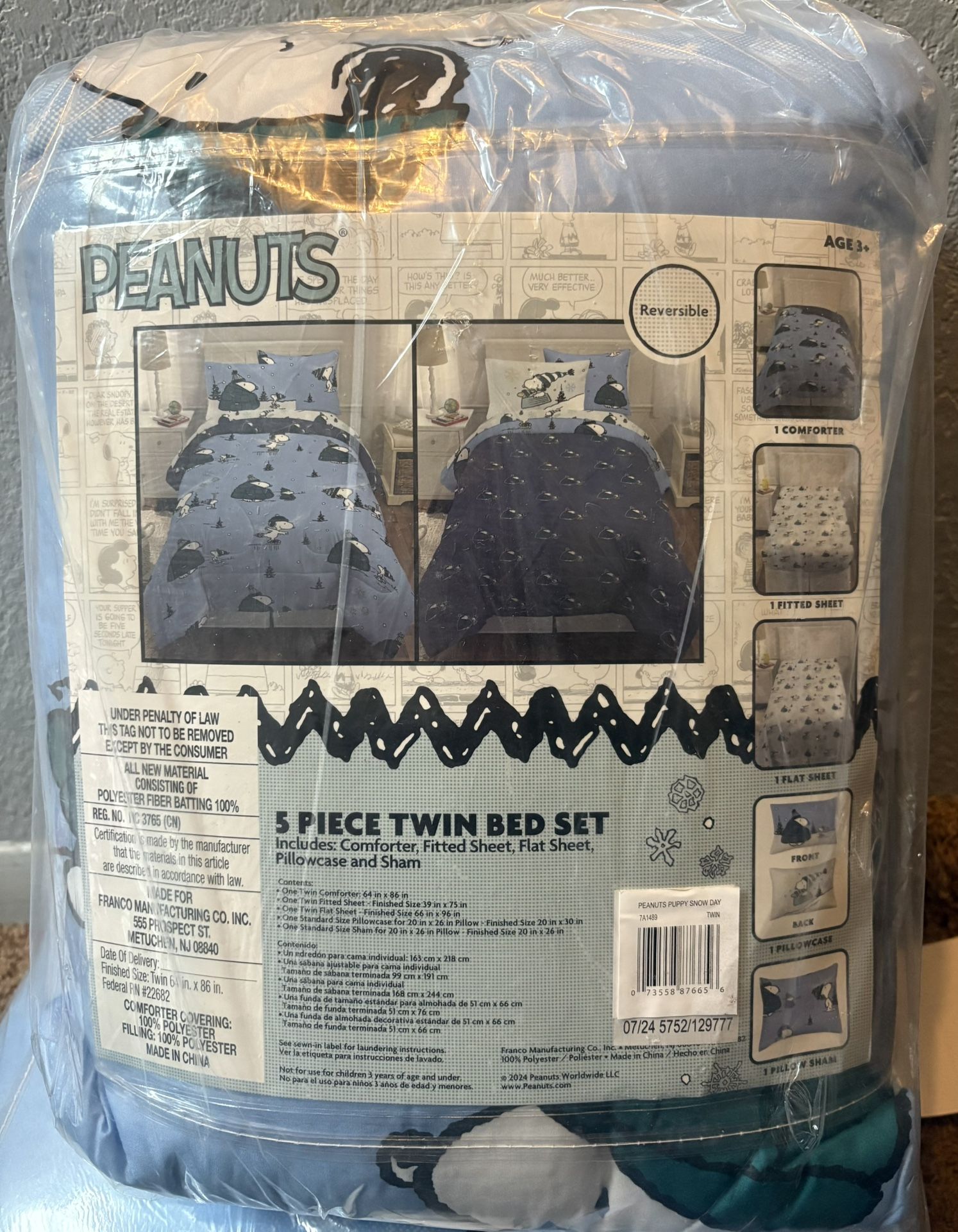 Snoopy twin Bed Set 5 Piece