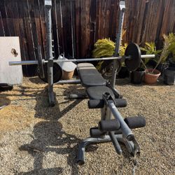 Weights,barbell,pull up Bar, Bench, Squat Machine 