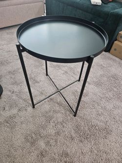 black metal side couch table