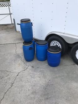 10 and 12 gallon high density plastic barrels $15 each
