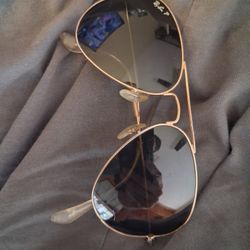 Ray-Ban P Aviator Sunglasses Gold Frame with Case