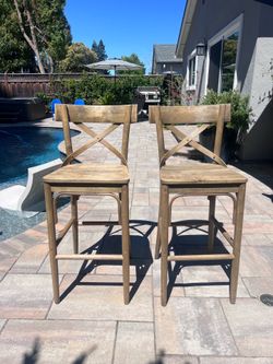 World Market X-Back Bar Stools – Set of 2 – Excellent Condition