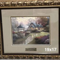 Framed Thomas Kinkade ‘Make A Wish Cottage’