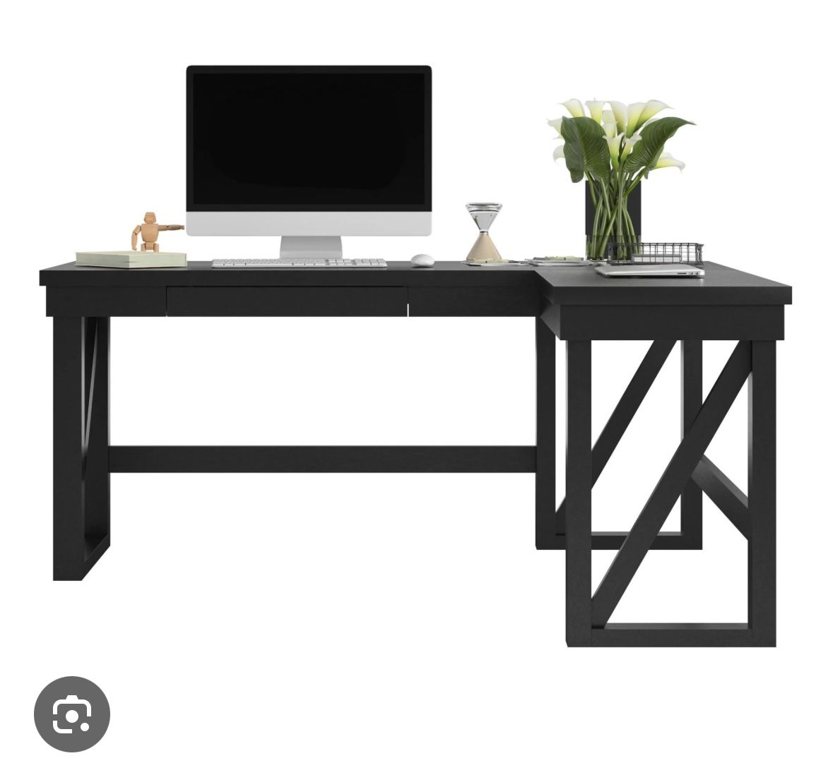Ameriwood Table / Desk black One Box Only