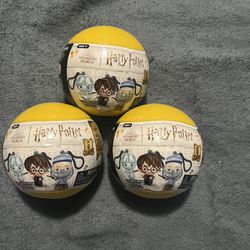 Harry Potter Collectible Capsule Tag Lot of 3 Sealed Gold Blind Capsule Globes