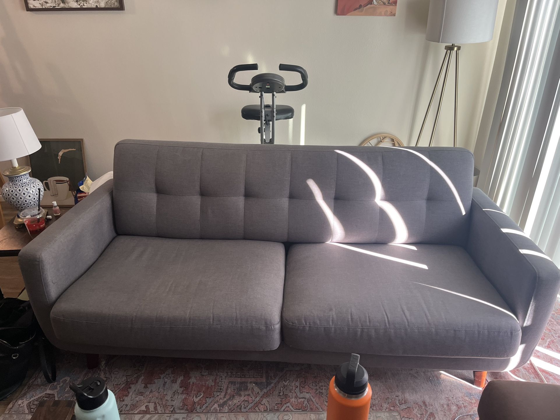 Living Spaces Allie Dark Grey Sofa 