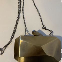 Handbag clutch hard case metallic 
