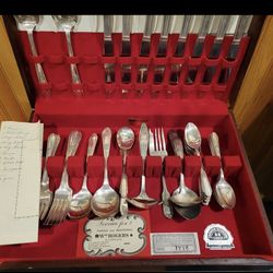 Wm. Rogers & Son Antique US Silver-Plated Flatware Set
