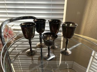 Silver Plated Wine Glasses 