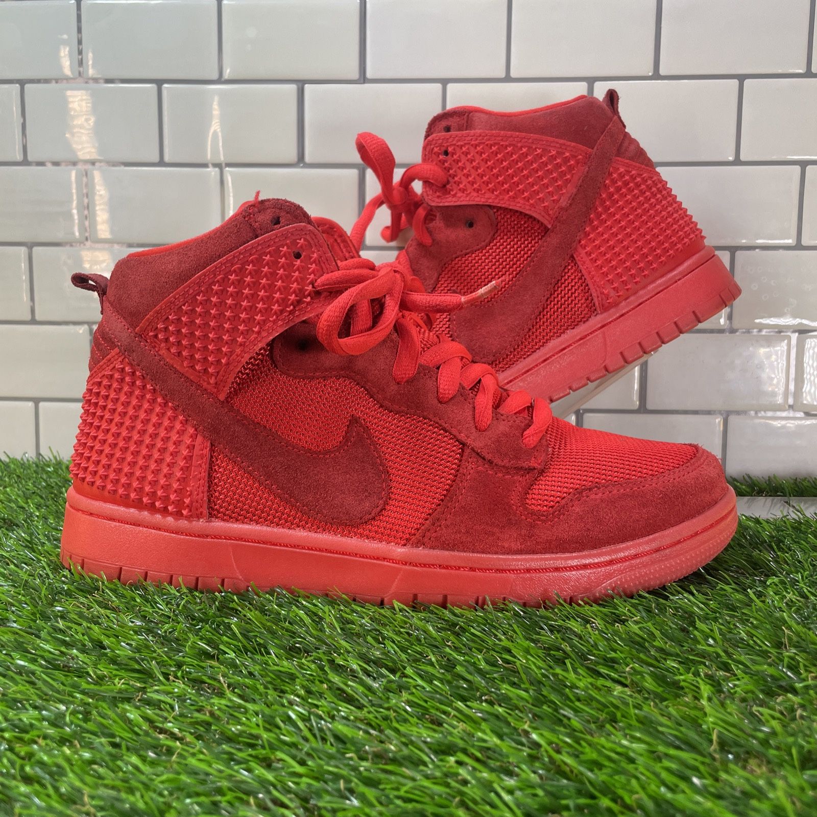 Nike Dunk High Red October 8.5 Mens / 10 W 705433-601 USED NO BOX Triple