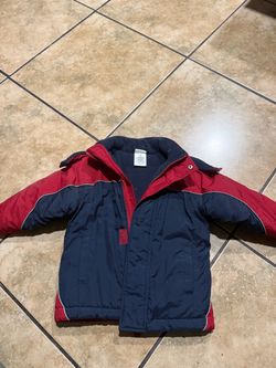 Kids Navy and Red Puffer Winter Jacket / 2 years