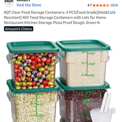 6qt clear food storage containers