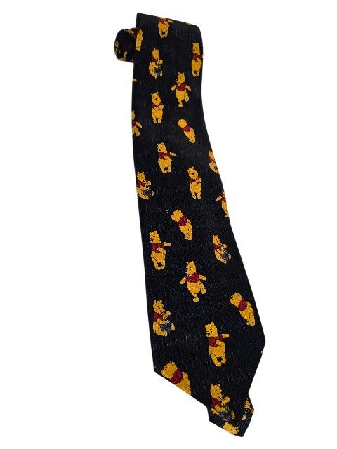 Disney Winnie the Pooh Pattern Repeat Exquisite Apparel Blue Classic Neck Tie Vintage 