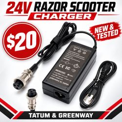 New 24V Razor Scooter Charger – 3-Prong