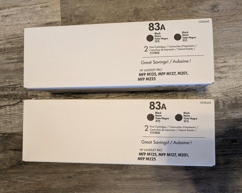 HP 83A Black Toner Cartridges – New Sealed (2 Pack)